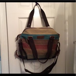 Aibag canvas multi colored messenger/shldr bag.